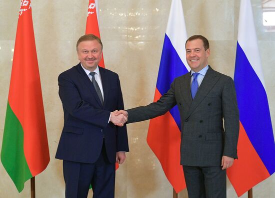 Prime ministers of Russia and Belarus at Union State Council of Ministers' meeting