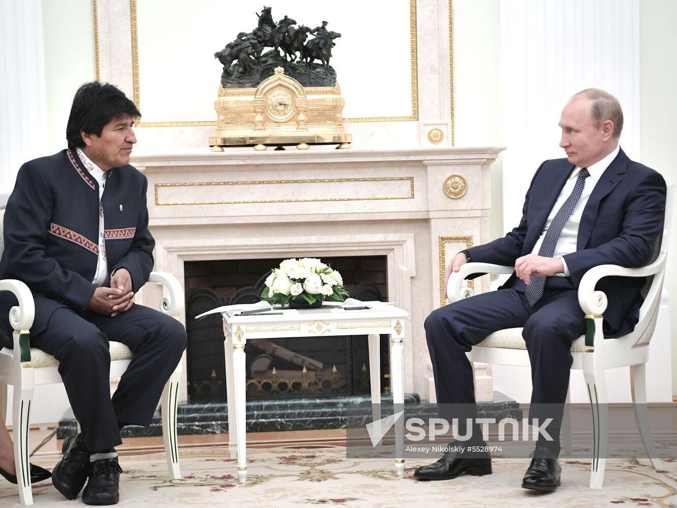 Russian President Vladimir Putin meets with President of Bolivia Evo Morales