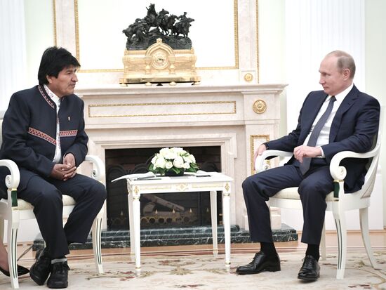 Russian President Vladimir Putin meets with President of Bolivia Evo Morales