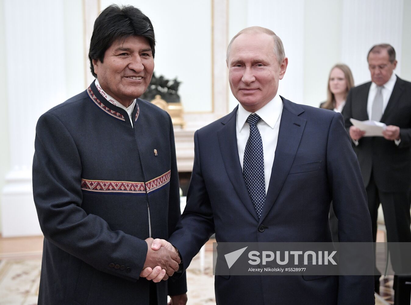 Russian President Vladimir Putin meets with President of Bolivia Evo Morales