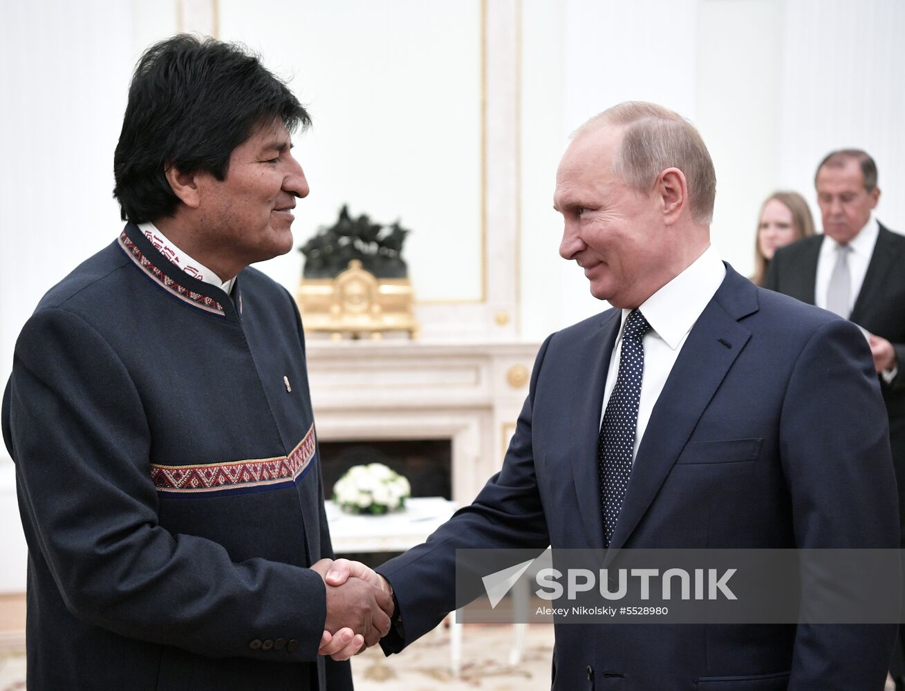 Russian President Vladimir Putin meets with President of Bolivia Evo Morales