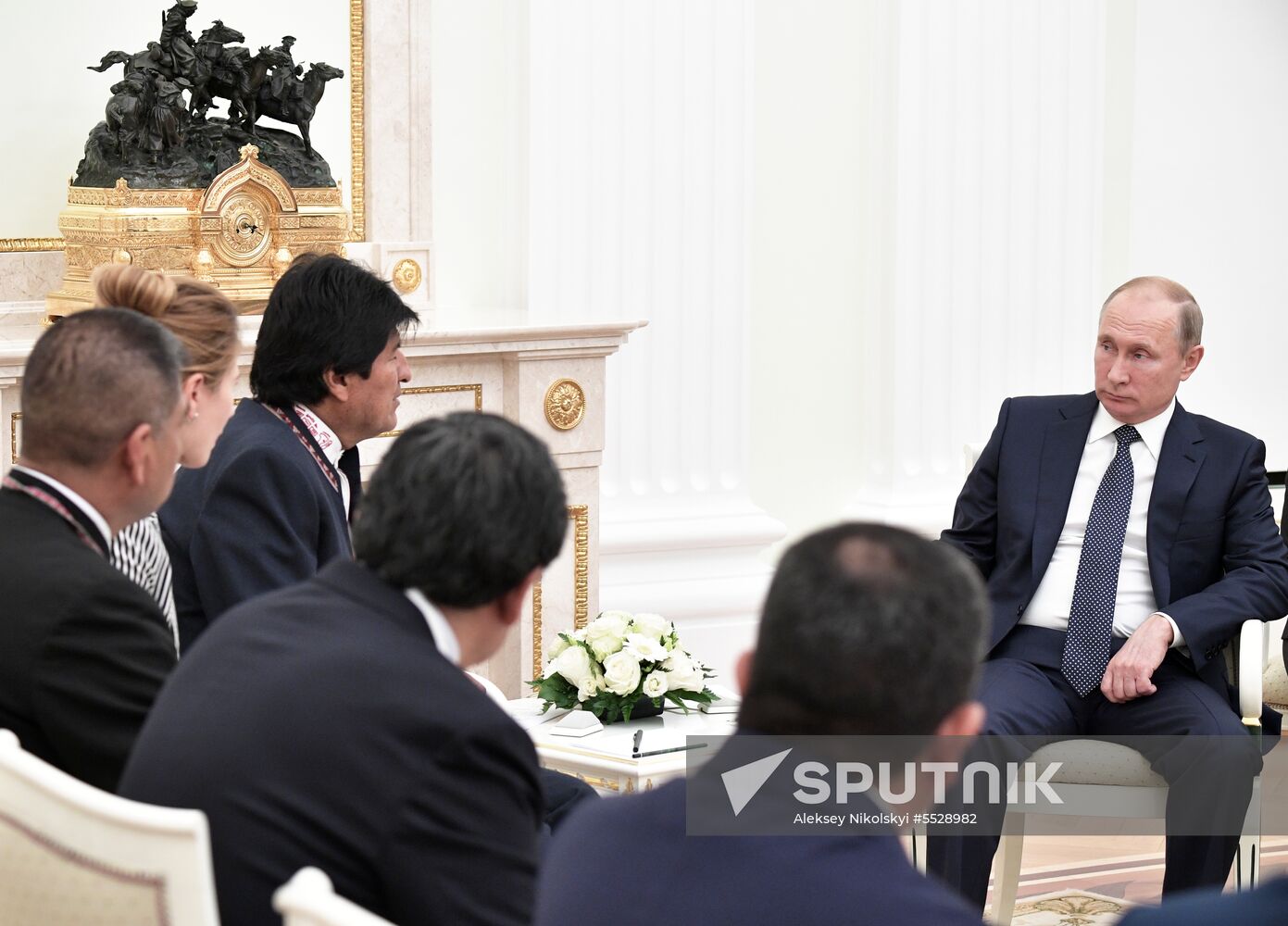 Russian President Vladimir Putin meets with President of Bolivia Evo Morales