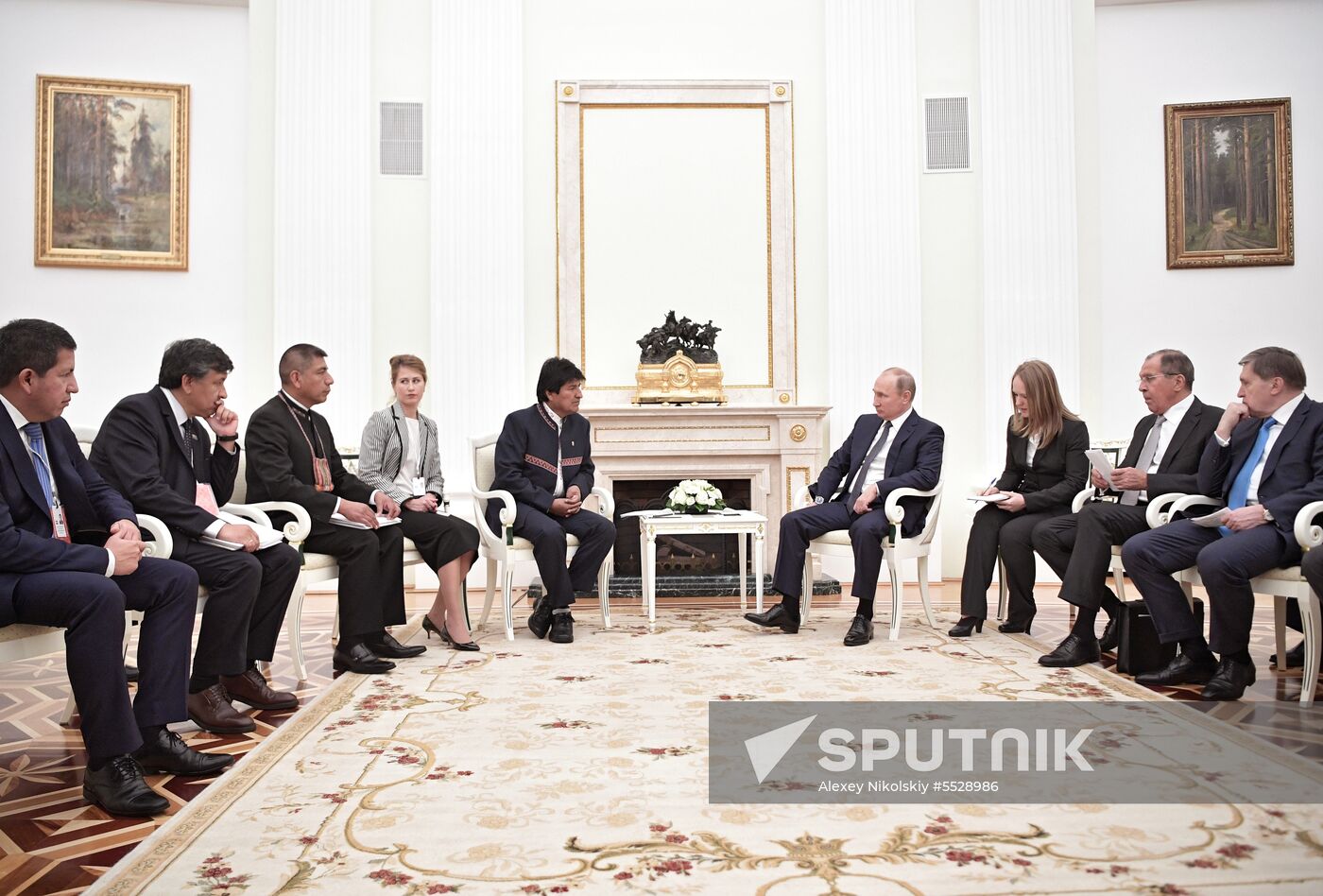 Russian President Vladimir Putin meets with President of Bolivia Evo Morales