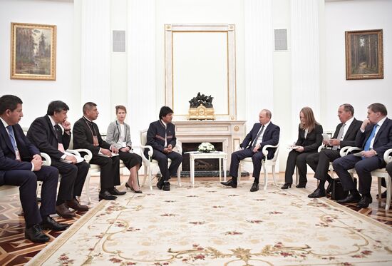 Russian President Vladimir Putin meets with President of Bolivia Evo Morales