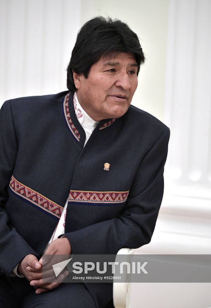 Russian President Vladimir Putin meets with President of Bolivia Evo Morales