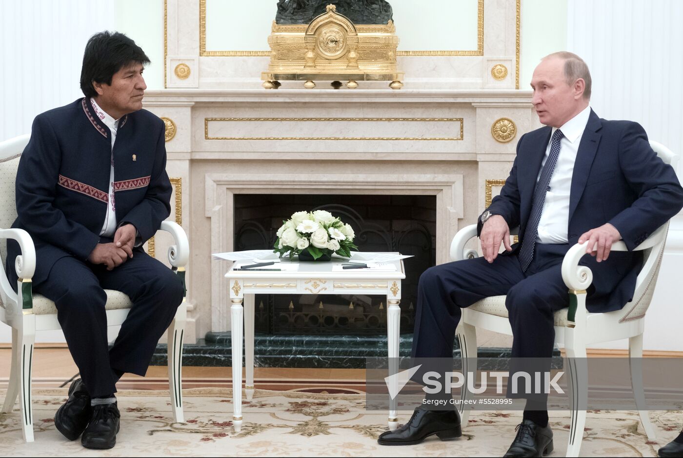 Russian President Vladimir Putin meets with President of Bolivia Evo Morales
