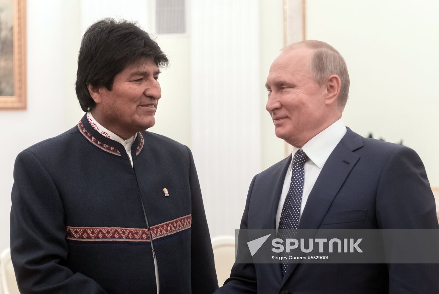 Russian President Vladimir Putin meets with President of Bolivia Evo Morales