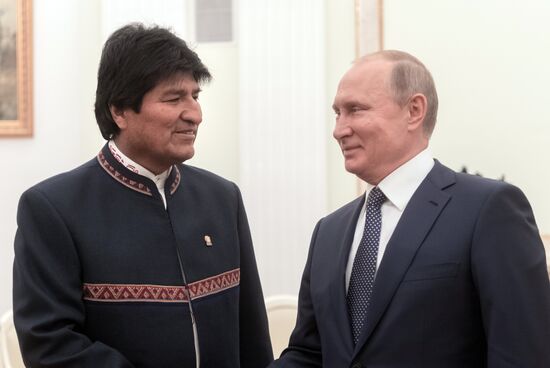 Russian President Vladimir Putin meets with President of Bolivia Evo Morales