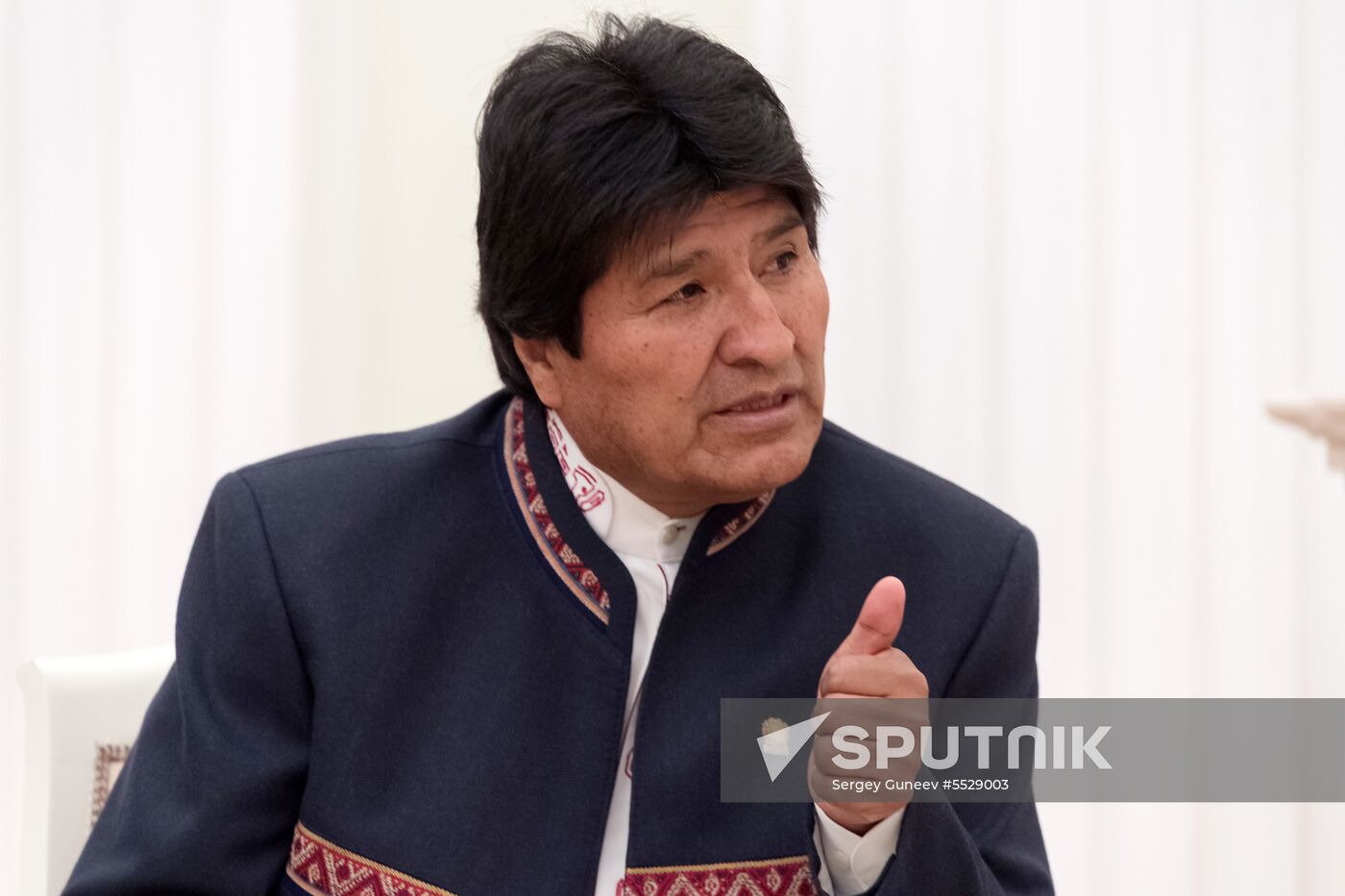 Russian President Vladimir Putin meets with President of Bolivia Evo Morales