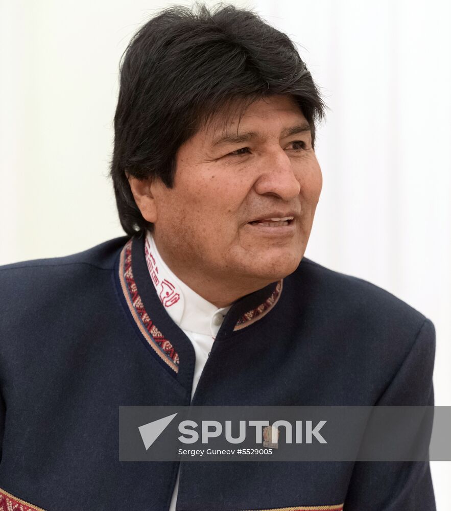 Russian President Vladimir Putin meets with President of Bolivia Evo Morales