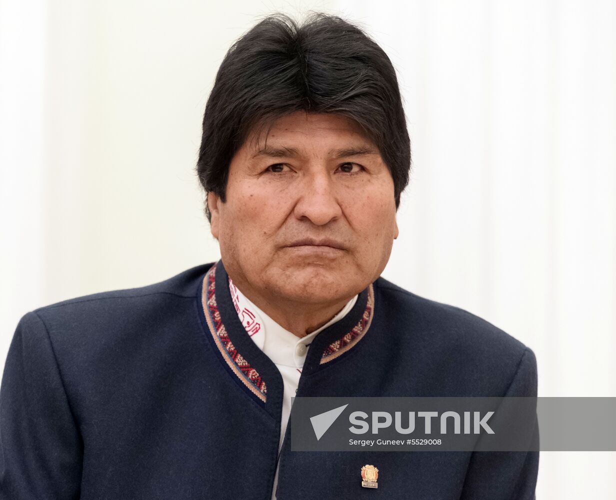 Russian President Vladimir Putin meets with President of Bolivia Evo Morales