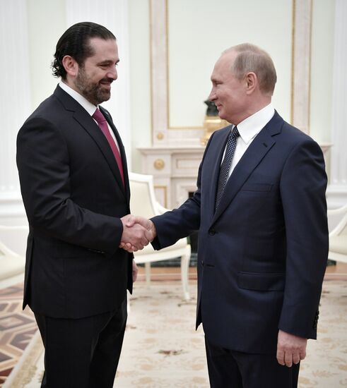 Russian President Vladimir Putin meets with Prime Minister of Lebanon Saad Hariri