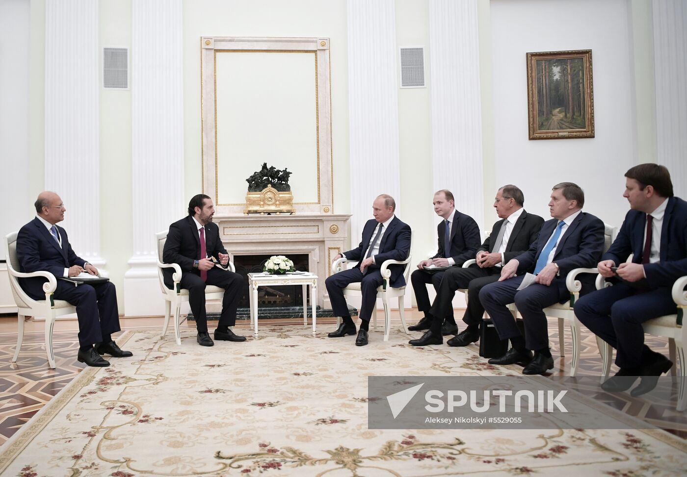 Russian President Vladimir Putin meets with Prime Minister of Lebanon Saad Hariri