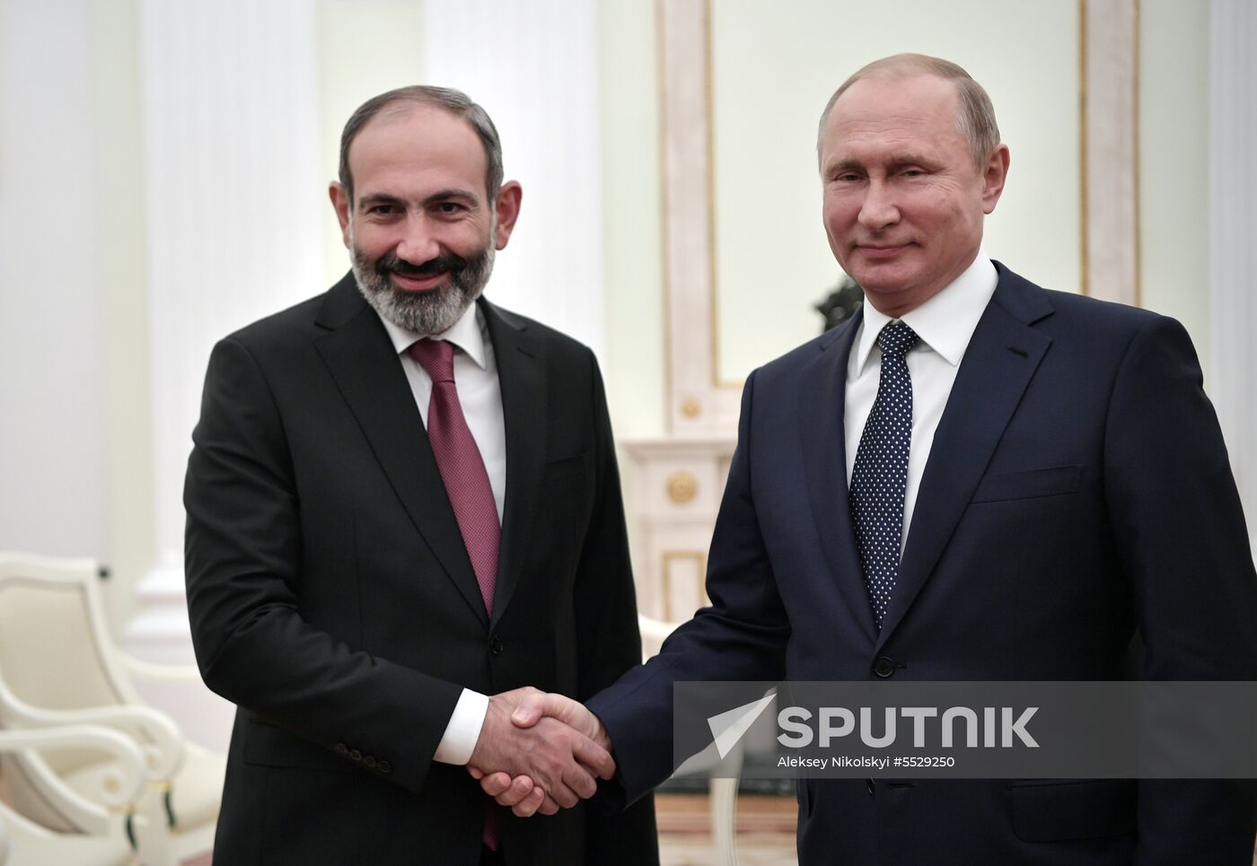 Russian President Vladimir Putin meets with Prime Minister of Armenia Nikol Pashinyan