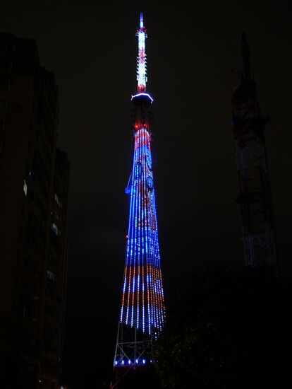 TV towers lit up in 2018 FIFA World Cup host cities