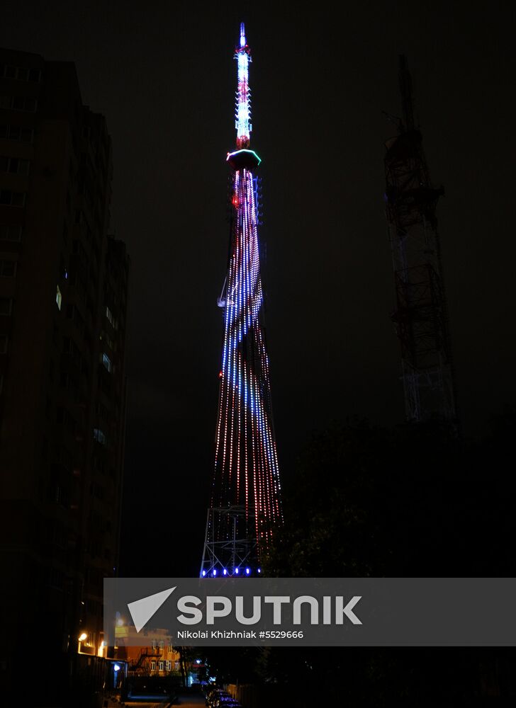 TV towers lit up in 2018 FIFA World Cup host cities