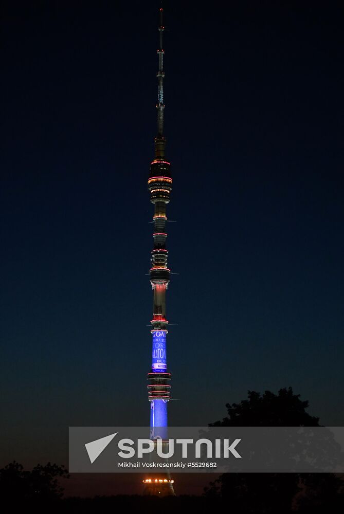 TV towers lit up in 2018 FIFA World Cup host cities