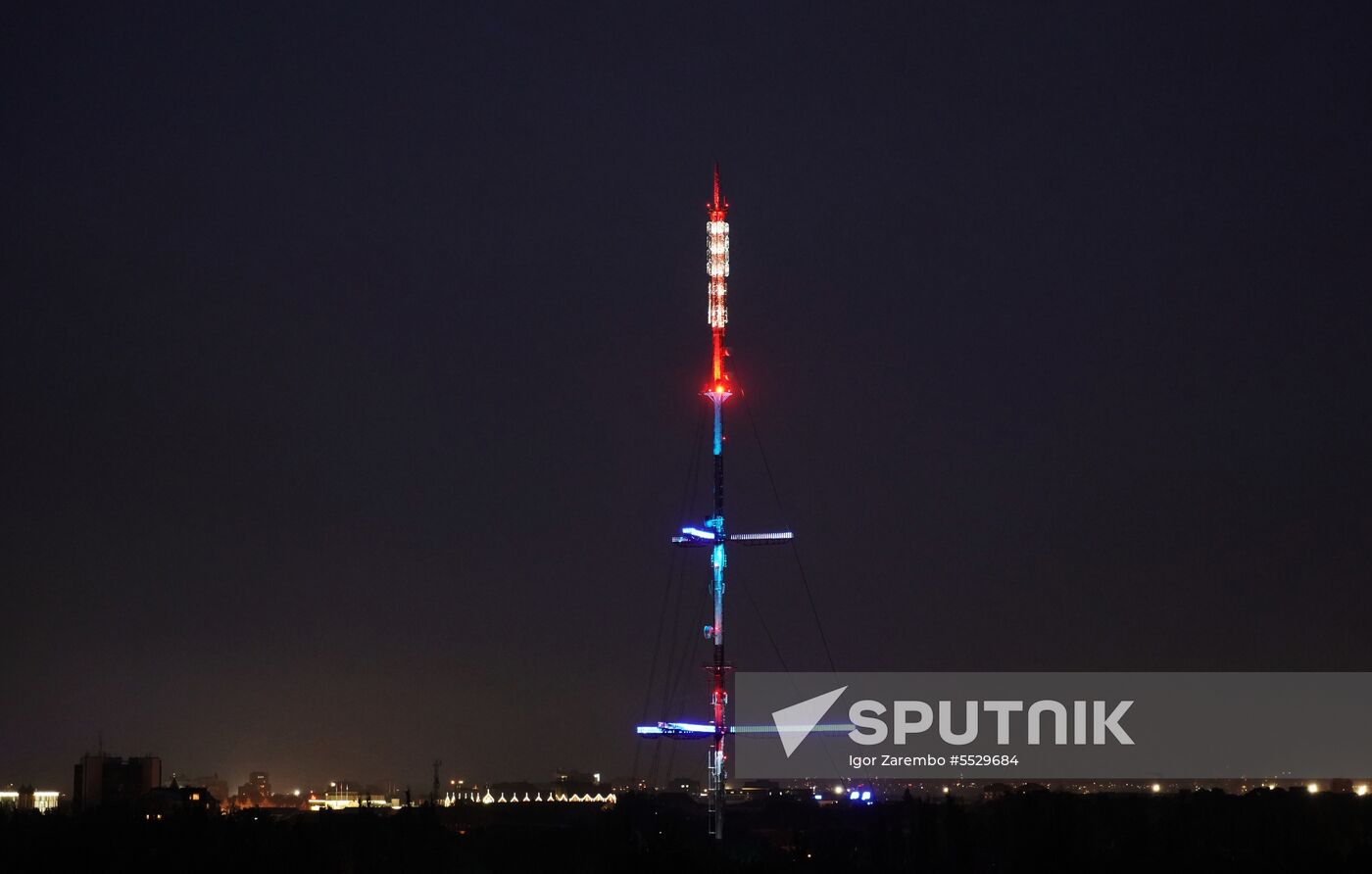 TV towers lit up in 2018 FIFA World Cup host cities