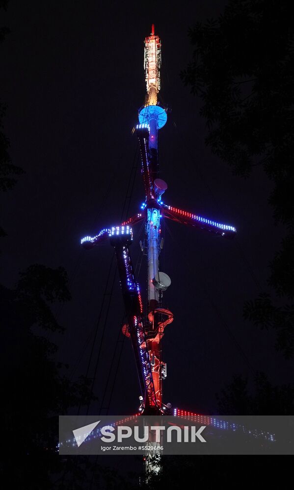 TV towers lit up in 2018 FIFA World Cup host cities