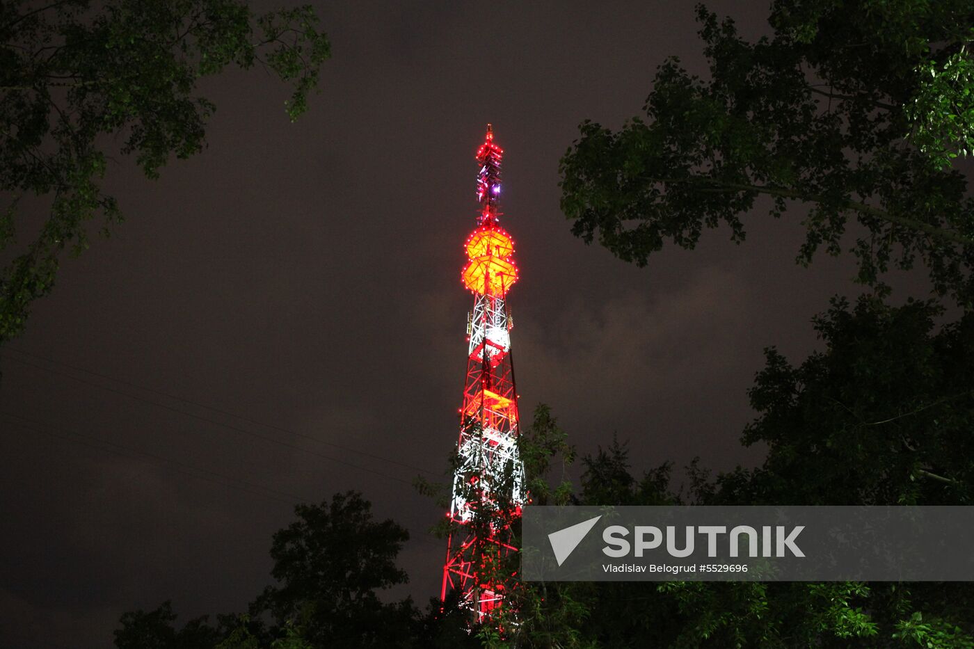 TV towers lit up in 2018 FIFA World Cup host cities