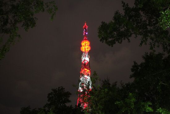 TV towers lit up in 2018 FIFA World Cup host cities