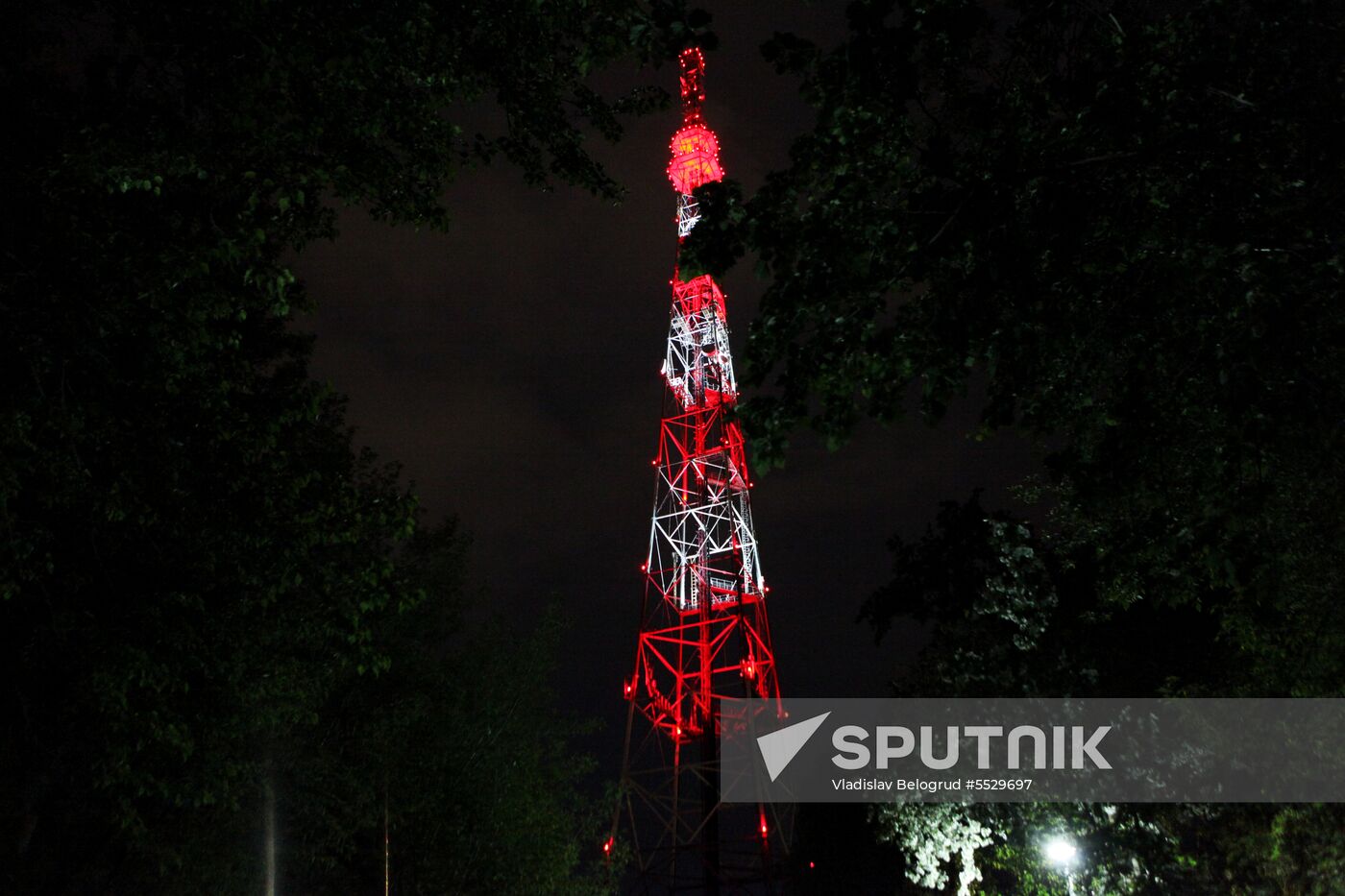 TV towers lit up in 2018 FIFA World Cup host cities