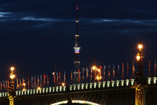 TV towers lit up in 2018 FIFA World Cup host cities