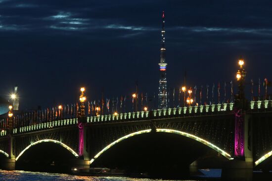 TV towers lit up in 2018 FIFA World Cup host cities