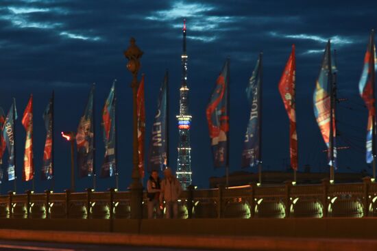 TV towers lit up in 2018 FIFA World Cup host cities
