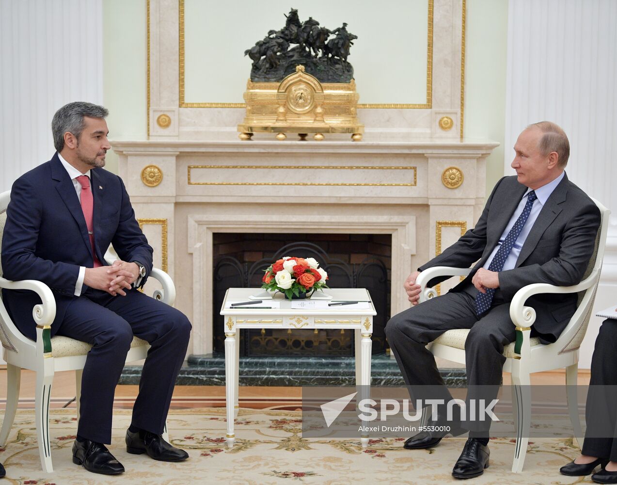 Russian President Vladimir Putin meets with President of Paraguay Mario Abdo Benitez