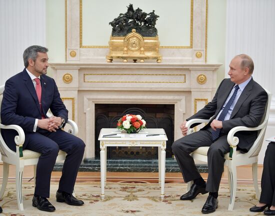 Russian President Vladimir Putin meets with President of Paraguay Mario Abdo Benitez