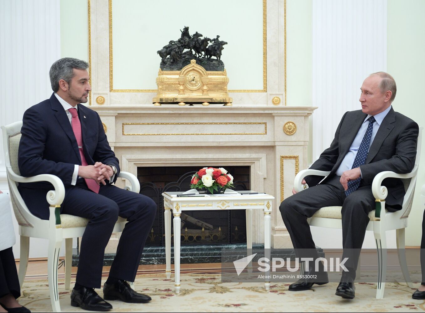 Russian President Vladimir Putin meets with President of Paraguay Mario Abdo Benitez