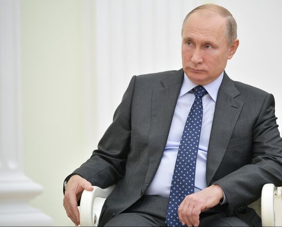 Russian President Vladimir Putin meets with President of Paraguay Mario Abdo Benitez