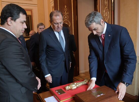 Russian President Vladimir Putin meets with President of Paraguay Mario Abdo Benitez