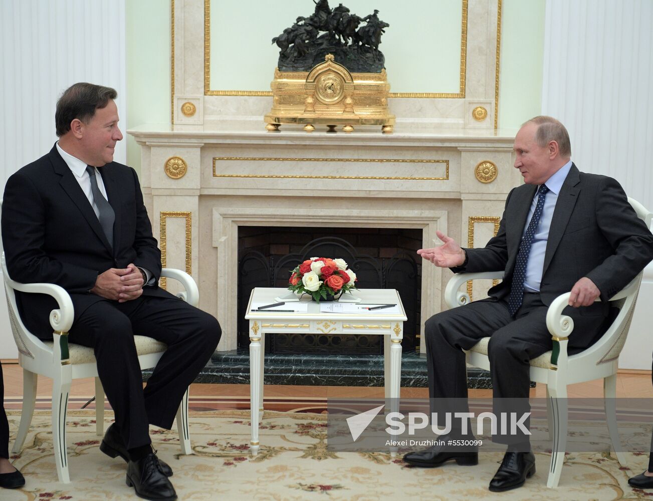 Russian President Vladimir Putin meets with President of Panama Juan Carlos Varela