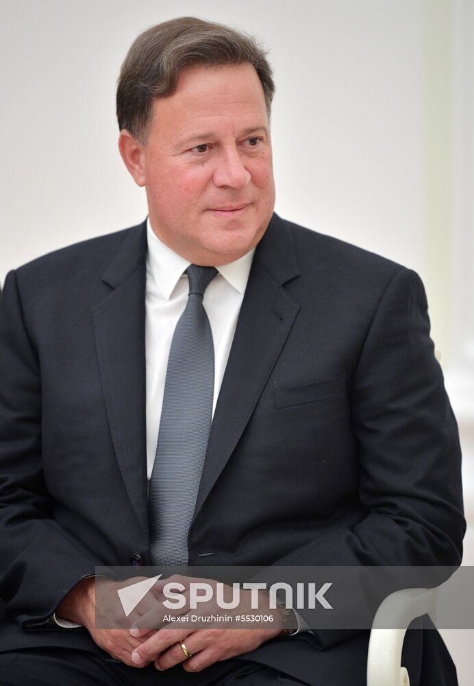 Russian President Vladimir Putin meets with President of Panama Juan Carlos Varela