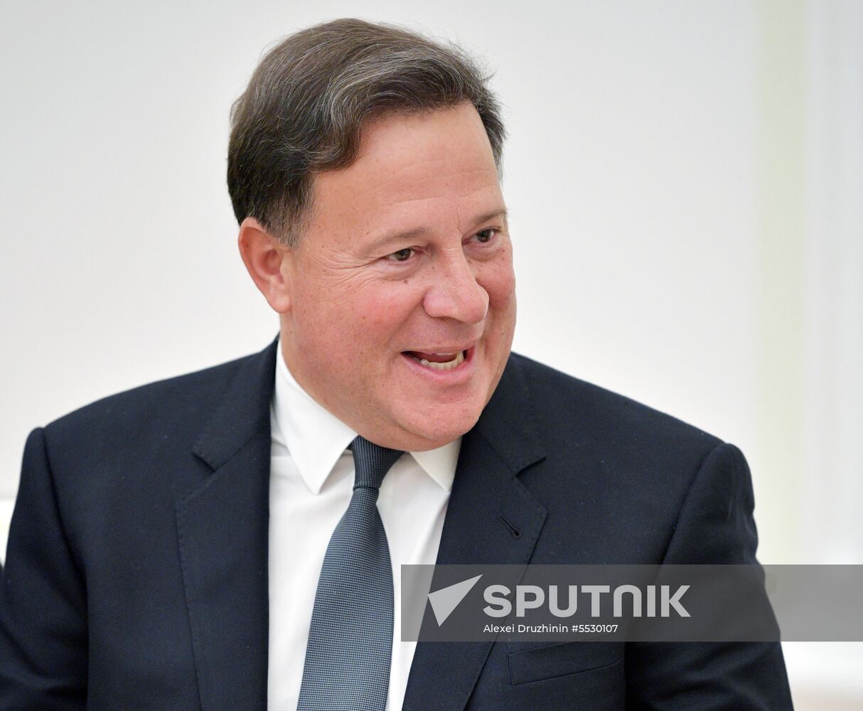 Russian President Vladimir Putin meets with President of Panama Juan Carlos Varela