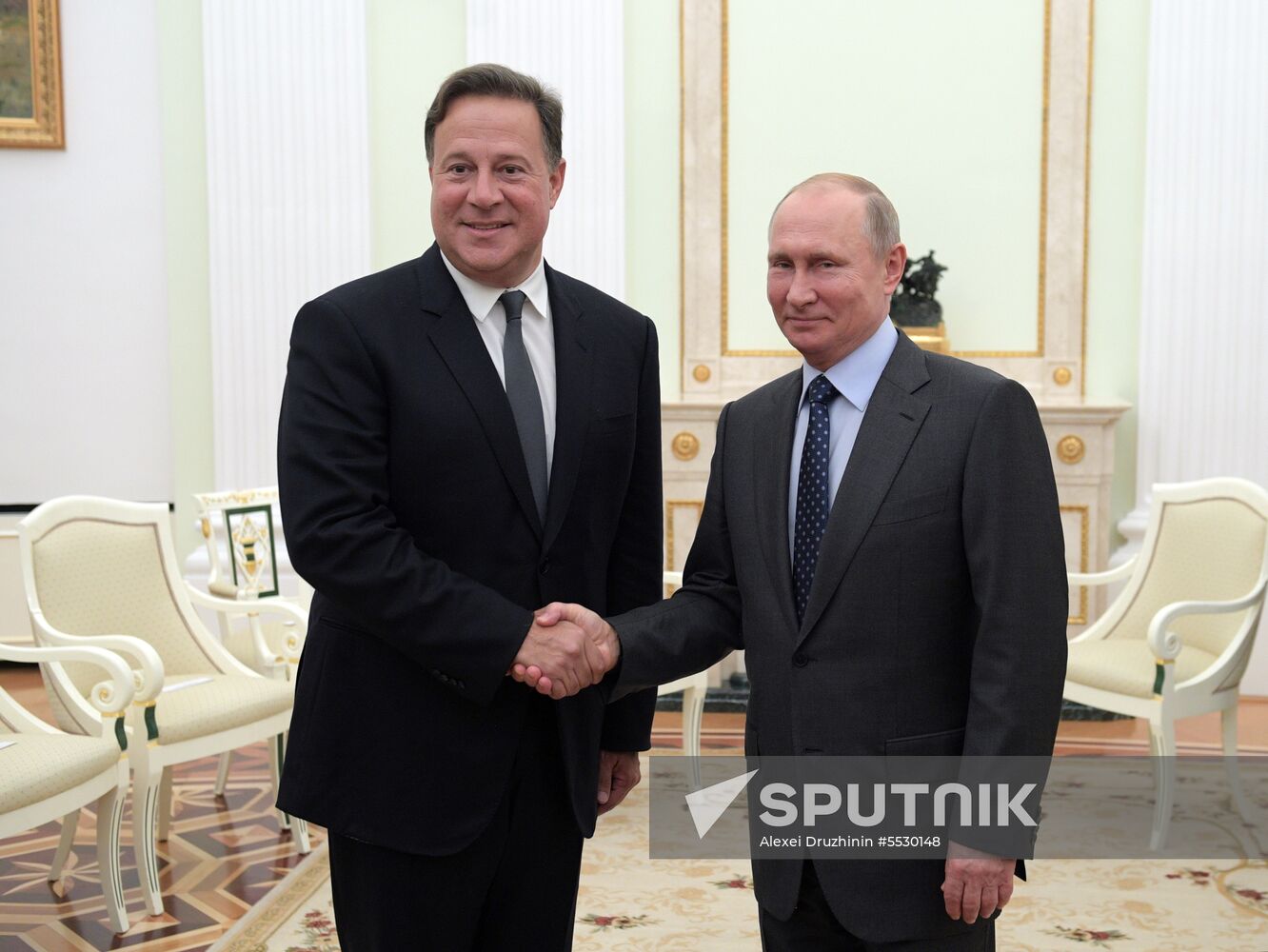 Russian President Vladimir Putin meets with President of Panama Juan Carlos Varela