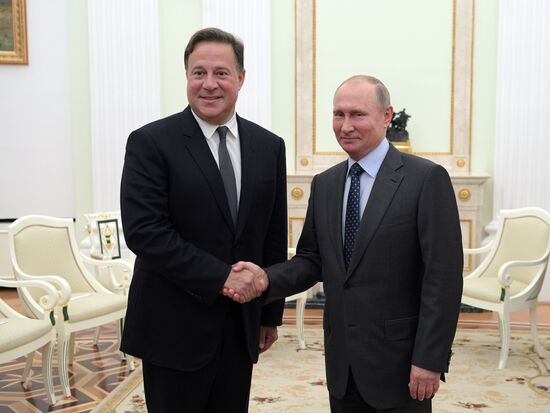 Russian President Vladimir Putin meets with President of Panama Juan Carlos Varela