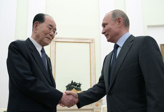 President Putin meets with President of Presidium of the Supreme People's Assembly of North Korea Kim Yong-nam