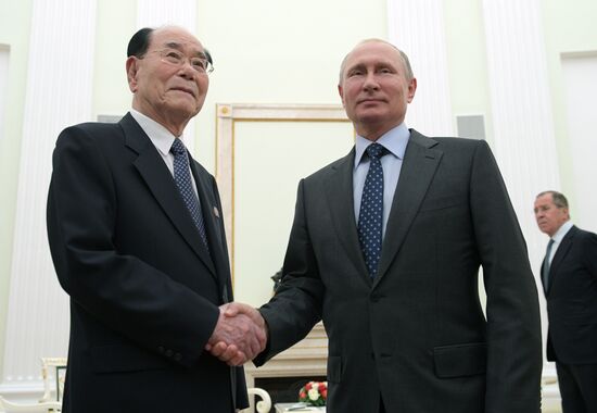 President Putin meets with President of Presidium of the Supreme People's Assembly of North Korea Kim Yong-nam