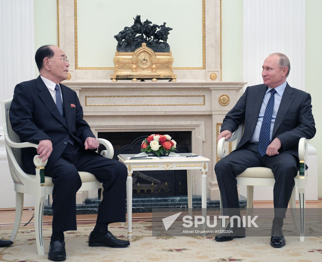 President Putin meets with President of Presidium of the Supreme People's Assembly of North Korea Kim Yong-nam