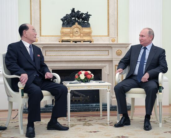 President Putin meets with President of Presidium of the Supreme People's Assembly of North Korea Kim Yong-nam