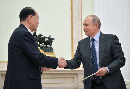 President Putin meets with President of Presidium of the Supreme People's Assembly of North Korea Kim Yong-nam