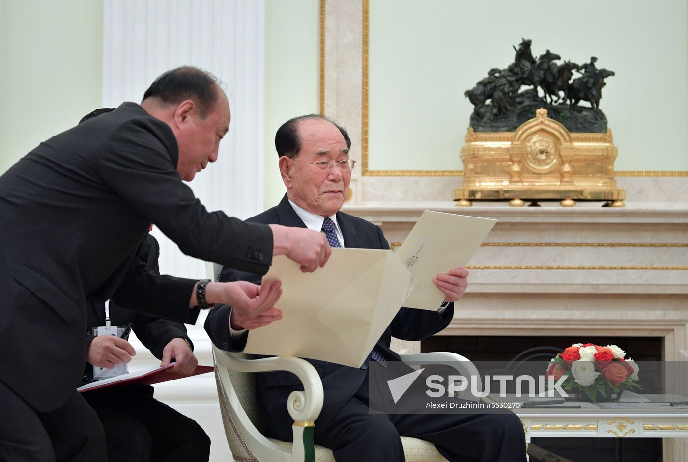 President Putin meets with President of Presidium of the Supreme People's Assembly of North Korea Kim Yong-nam