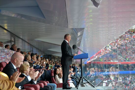 President Putin, PM Medvedev attend 2018 FIFA World Cup opening ceremony