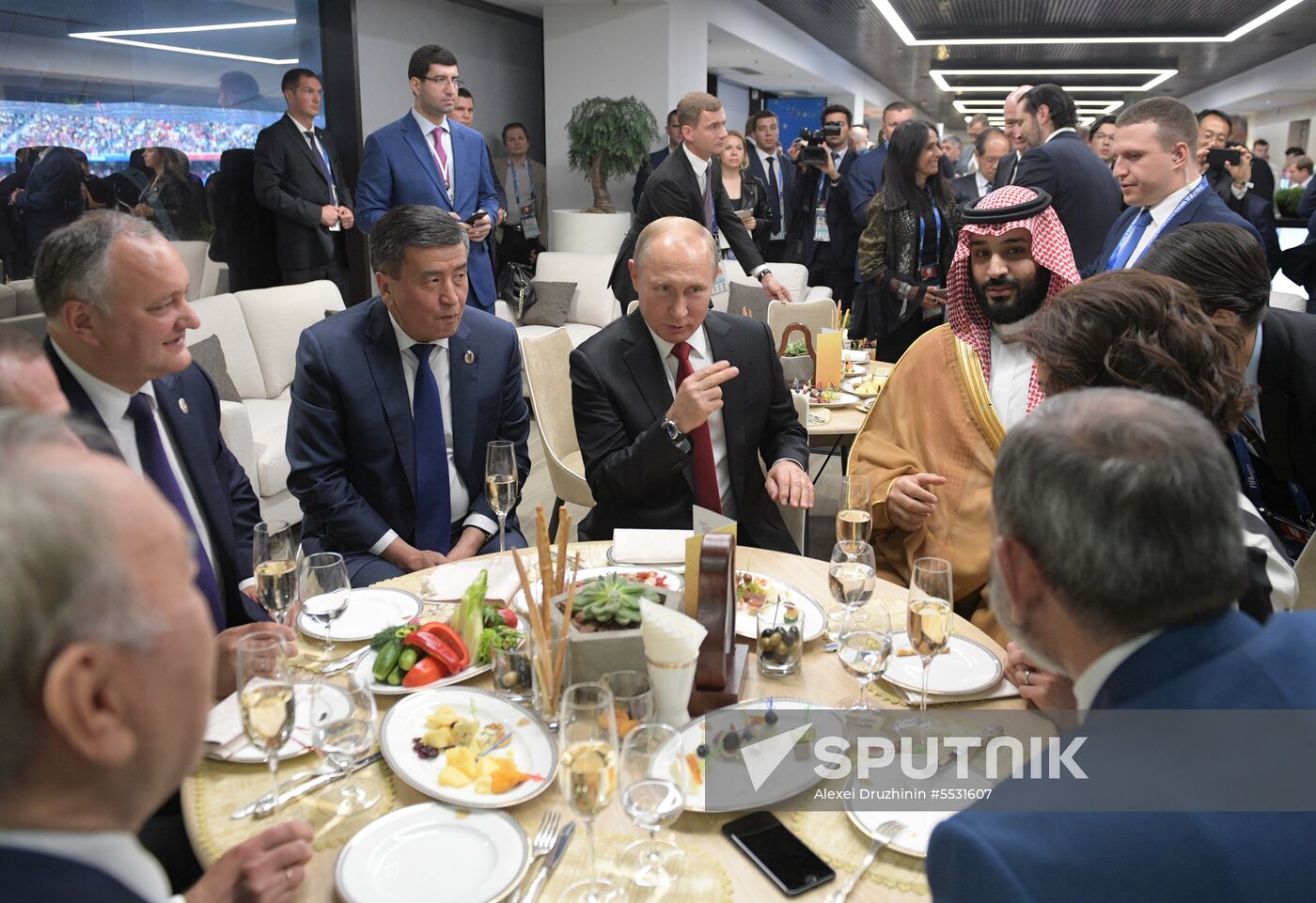 President Putin, PM Medvedev attend 2018 FIFA World Cup opening match between Russia and Saudi Arabia