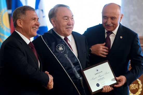 President of Kazakhstan Nursultan Nazarbayev visits Kazan