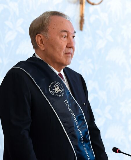 President of Kazakhstan Nursultan Nazarbayev visits Kazan