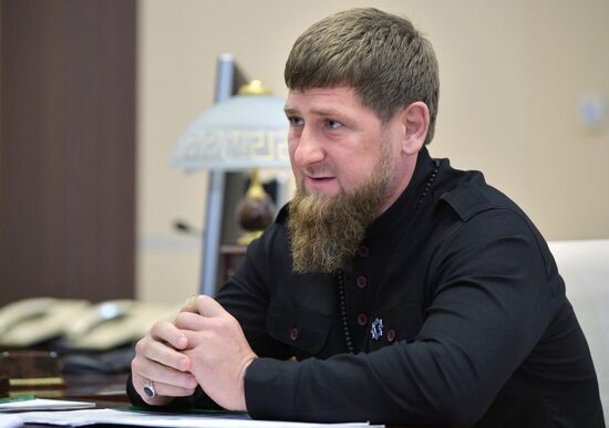 Russian President Vladimir Putin meets with Chechen leader Ramzan Kadyrov